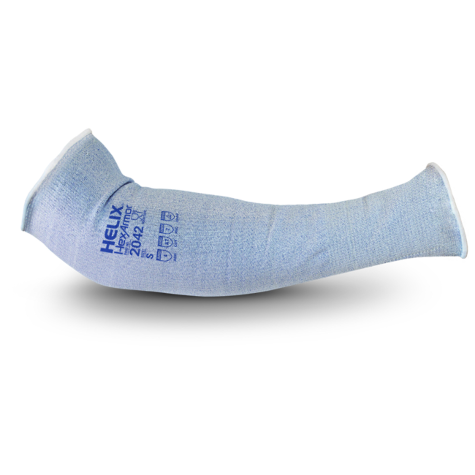 Helix® Cut-Resistant Sleeve, 18 in L, Knit Wrist Closure, Large, Blue, 2042